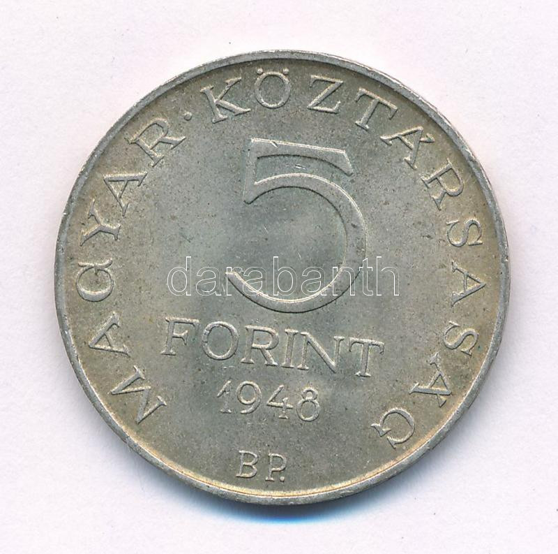 1948. 5Ft Ag 'Petőfi' T:1- patina Adamo EM1 - Image 2