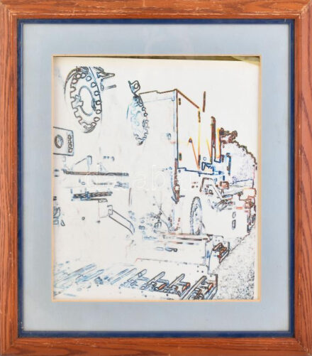 Jelzés nélkül: Kompozíció. Computer print, papír. Üvegezett, fakeretben. 34x38 cm