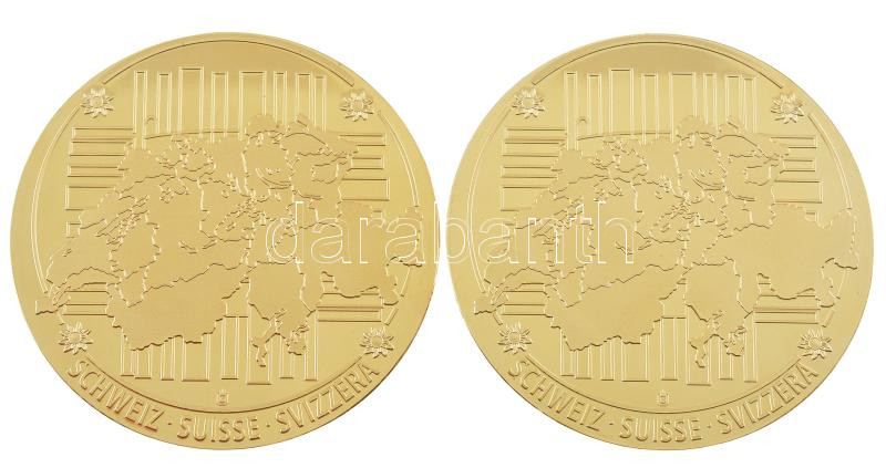 Svájc 2016. '50 Fr. Banknote' aranyozott Cu emlékérem multicolor rátéttel kapszulában (2x) (50mm) T:PP Switzerland 2016. '50 Fr. Banknote' gold plated Cu commemorative medallion with multicolor inlay in capsule (2x) (50mm) C:UNC - Image 2