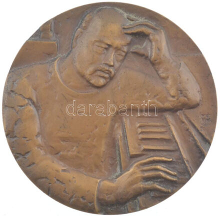 Szovjetunió 1984 'Anatolij Konsztantyinovics Ljadov (1855-1914) orosz zeneszerző. ' bronz emlékérem . d:60 mm T: 2 ph. / 1982 Soviet Union 'Anatoli Constantinovich Ljhadov' bronze commemorative coin d: 60 mm, C: EF edge error