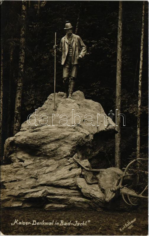 1910 Bad Ischl, Kaiser Denkmal / statue of Franz Josef. Karl Rothhauer 1910.