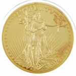 Amerikai Egyesült Államok DM 'Twenty Dollars' aranyozott Cu emlékérem kapszulában (70mm) T:PP kis patina USA ND 'Twenty Dollars' gold plated Cu commemorative medallion in capsule (70mm) C:PP small patina