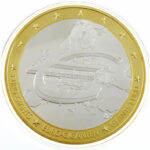 1995. 'Euro-giants' aranyozott és ezüstözött Cu emlékérem multicolor rátéttel kapszulában (70mm) T:PP 1995. 'Euro-giants' gold plated and silver plated Cu commemorative medallion with multicolor inlay in capsule (70mm) C:PP - Image 2