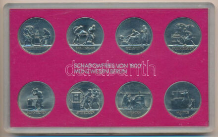 NSZK 1983. 'Schadowfries von 1800 Münzwesen Berlin' 8 darabos zseton sor. T:PP eredeti műanyag tokban / GDR 1983 jeton set of 8 in original case