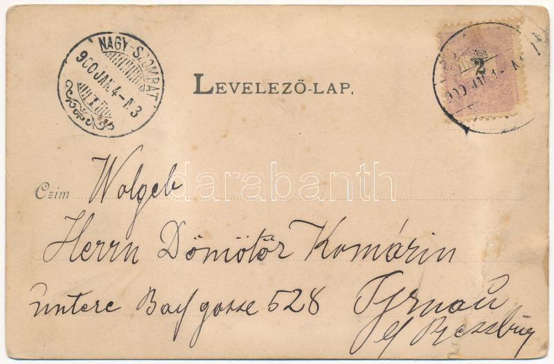 1900 Budapest VI. M. Kir. Operaház. Díszes szecessziós litho (EB) - Image 2