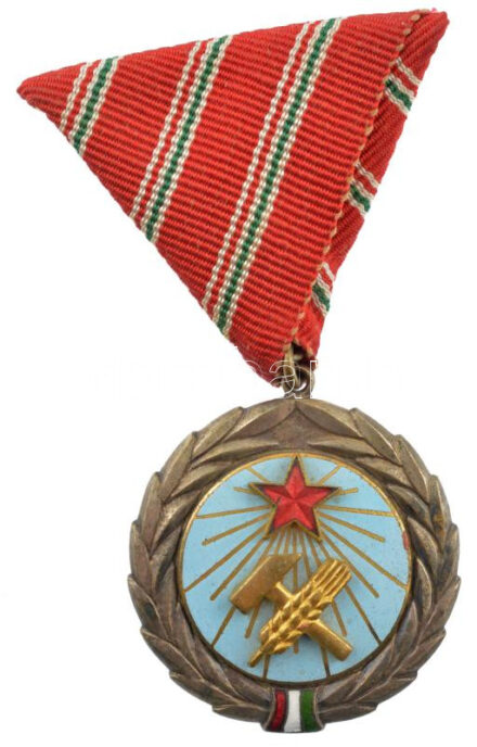 1954. 'Munka Érdemérem' zománcozott bronz kitüntetés mellszalagon T:1- NMK 606.