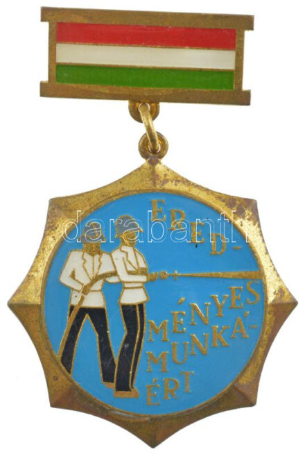 ~1970. 'Eredményes munkáért' műgyantás bronz tűzoltó jelvény (37mm) T:2