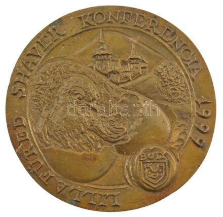 1999. 'Lillafüred Shaver Konferencia 1999' egyoldalas bronz plakett (110mm) T:2 patina, hátoldalán ragasztófolt