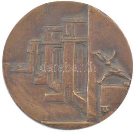Tóth Sándor (1933-2019) Tiszalök város kétoldalas bronz emlékérem (61 mm) T:2