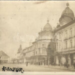 1918 Kolozsvár, Cluj; Státus paloták, üzletek / palaces, shops. photo (kis szakadás / small tear)