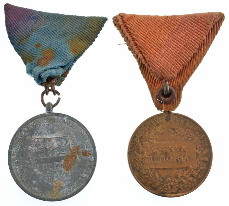 1898. 'Jubileumi Emlékérem a Fegyveres Erők Számára / Signum memoriae (AVSTR)' bronz kitüntetés mellszalagon + 1940. 'Erdélyi részek felszabadulásának emlékére' Zn kitüntetés mellszalagon. Szign.: BERÁN L. T:2-3 szennyeződés, - Image 2