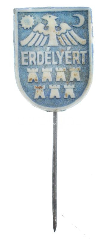 1940. 'Erdélyért' kaucsuk jótékonysági jelvény (18x14mm) T:2