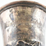 Ezüst (Ag) kehely, vésettel, 1887, jelzett, m: 19cm, nettó: 174g Kis sérüléssel - Image 2