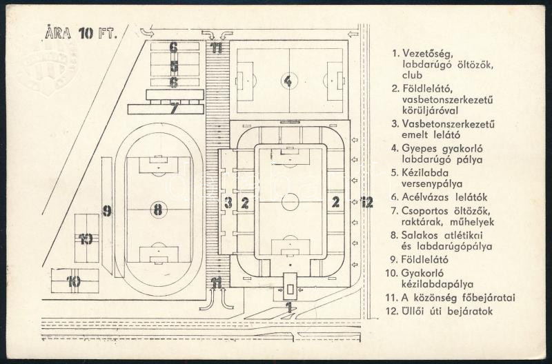 FTC stadion terve, képeslap, hátoldalon ismertető szöveggel, 10×15 cm - Image 2