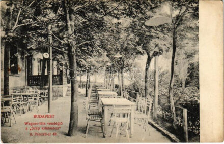 Budapest II. Wagner féle vendéglőe a Szép kilátáshoz. Biró Pál fényképész kiadása. Pasaréti út 49. (EK)