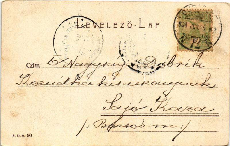 1904 Budapest VII. Keleti pályaudvar, vasútállomás, Baross szobor (fl) - Image 2