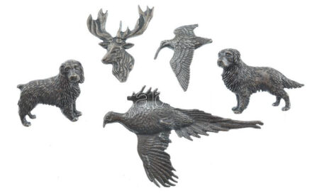 ~1990. 5xklf 'Erdészet- vadászat' öntött fém jelvények T:1