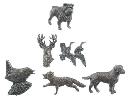 ~1990. 6xklf 'Erdészet- vadászat' öntött fém jelvények T:1