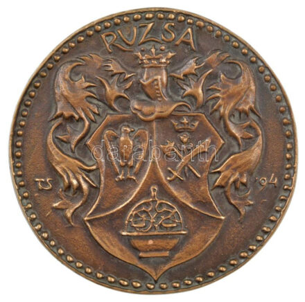 Tóth Sándor (1933-2019) 1994. 'Ruzsa' egyoldalas bronz plakett (100mm) T:1-