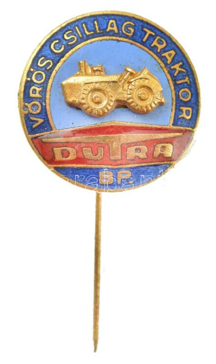 ~1960. 'Vörös Csillag Traktor - Dutra Bp.' zománcozott fém jelvény T:1-