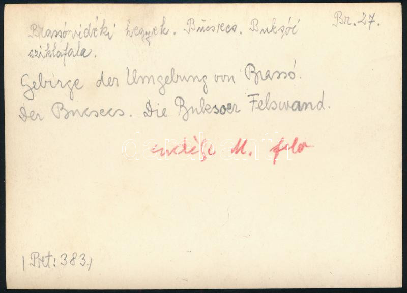 cca 1910 Brassó-vidéki hegyek, Erdélyi Mór felvétele, hátulján feliratozva, 11,5×16 cm / Brasov - Image 2
