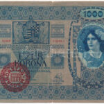 1902. 1000K piros 'MAGYARORSZÁG' körbélyegzővel T:III- nagyobb szakadás Adamo SK35B - Image 2