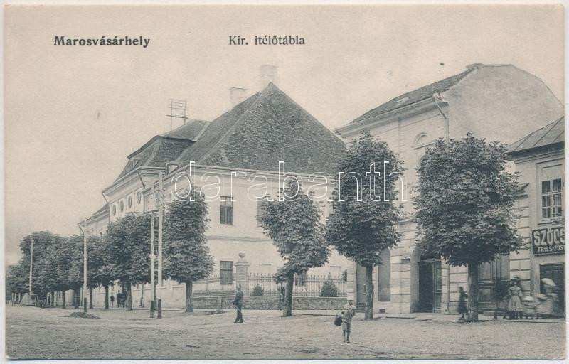Marosvásárhely, Targu Mures; Kir. ítélőtábla, Szőcs üzlete / court, shop + 'MINTA'