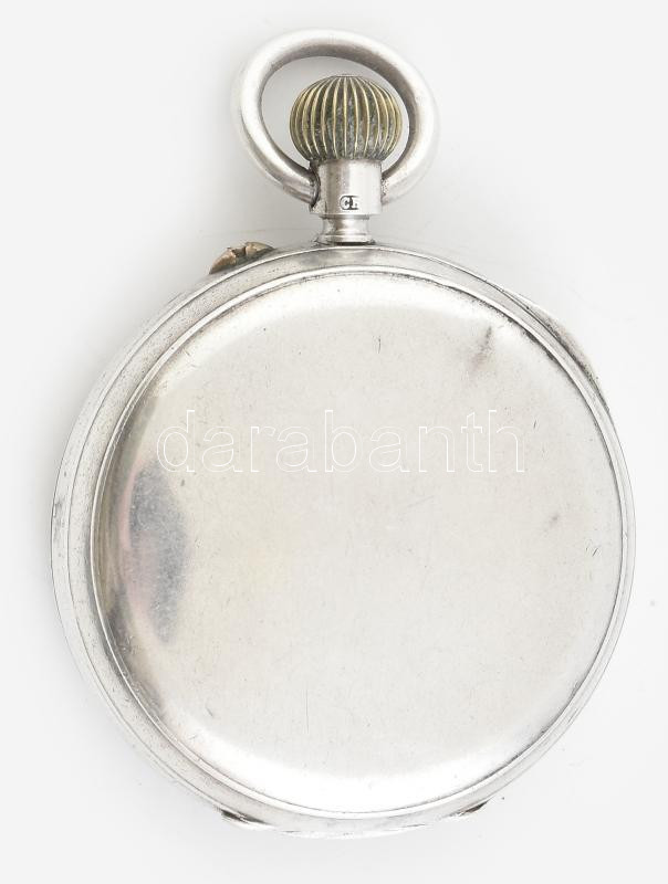Angol ezüst (Ag) zsebóra jelzett. Sorszámozott szerkezettel, hibátlan számlappal Működő, jó állapotban. d: 50 mm - Image 3