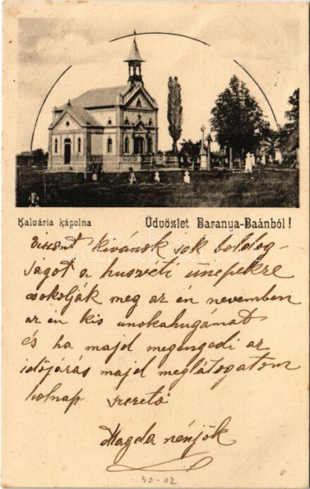 1902 Baranyabán, Baranya-Baán, Ban, Popovac; Kálvária kápolna / calvary chapel (fl)