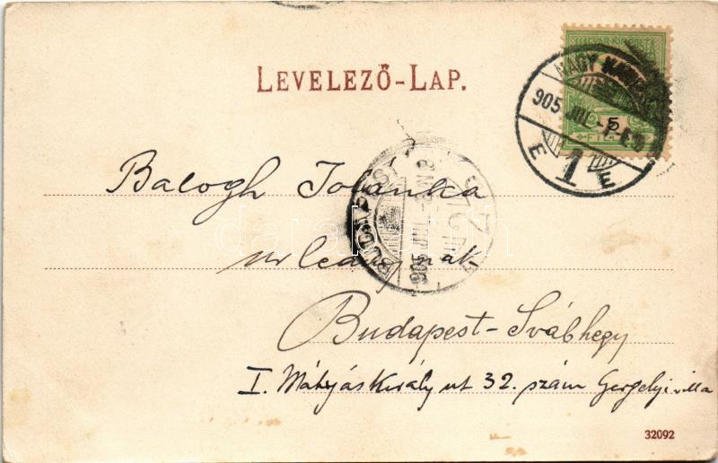 1905 Nagykanizsa, Fő tér a felső templommal, üzletek, gyógyszertár. Ifj. Wajdits József kiadása (EK) - Image 2