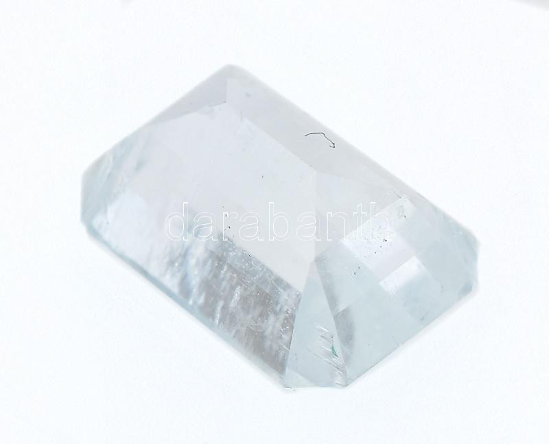 Smaragdcsiszolású, világoskék akvamarin, 9,45 cts - Image 2