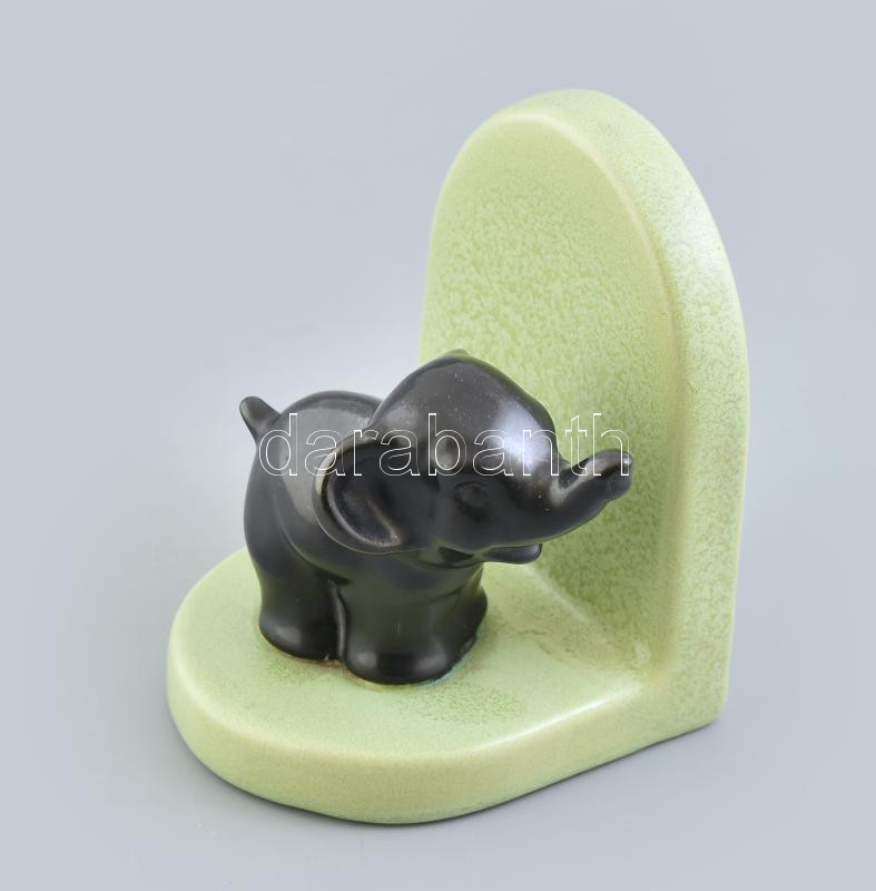 Vintage retro elefántos kerámia könyvtámasz 1 db 14 cm
