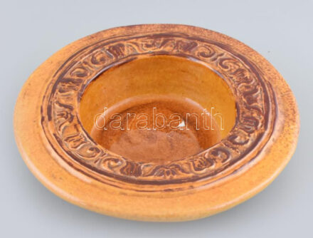 Böröcz Márta, kerámia tál, jelzés nélkül, hibátlan, d: 25 cm