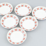 Hollóházi retro porcelán mokkás csészék aljjal 6+6 db. Matricás, jelzett, minimális kopással - Image 2