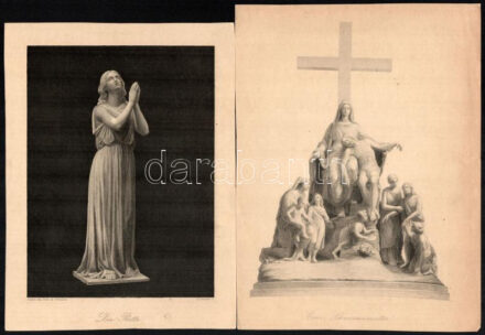 6 db XIX. sz. reprodukciós metszet szobrokról. Klf. technikák, papír, részben jelzett a metszeten. Helyenként kissé foltos, egyik kissé sérült. 27,5x18 cm k. méretekben