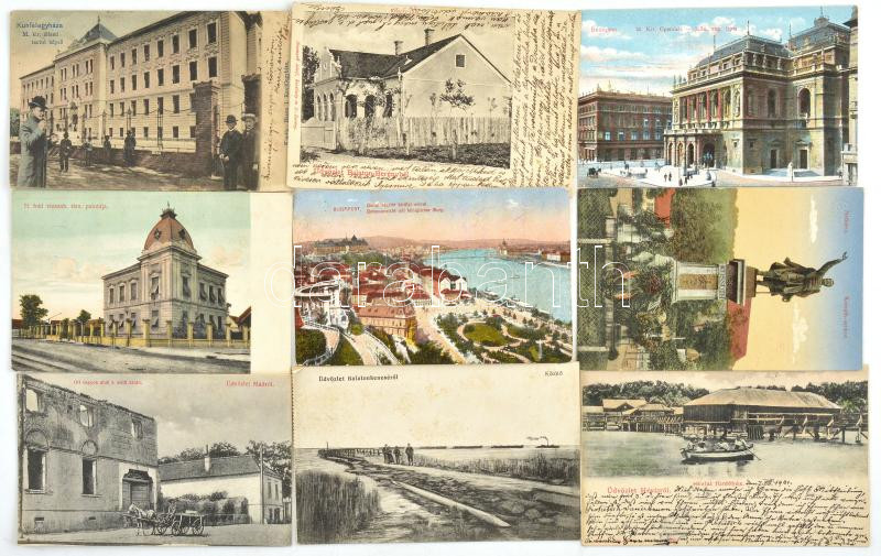 Kb. 121 db RÉGI történelmi magyar város képeslap vegyes minőségben / Cca. 121 pre-1945 historical Hungarian town-view postcards in mixed quality