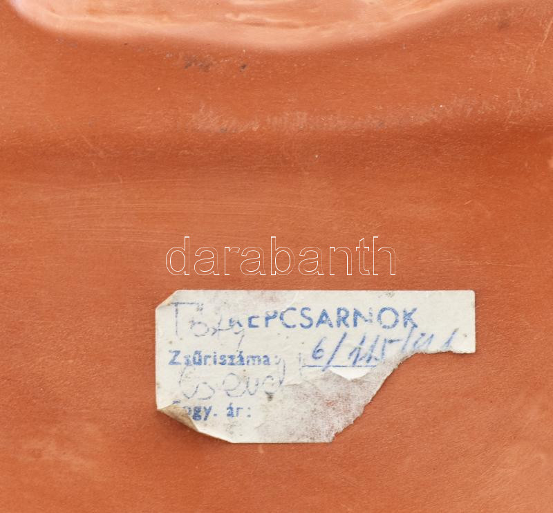 Tóth Valéria (1943- ): Anya gyermekével, terrakotta, jelzett, hibátlan, m: 24 cm - Image 3