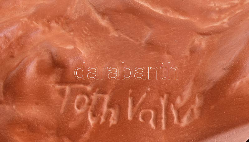 Tóth Valéria (1943- ): Anya gyermekével, terrakotta, jelzett, hibátlan, m: 24 cm - Image 4
