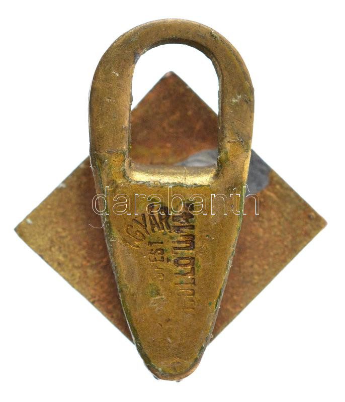 1935. 'KVSK 1925-35' zománcozott bronz gomblyukjelvény, hátoldalán gyártói jelzéssel T:1-,2 - Image 2