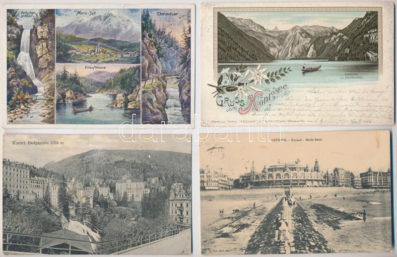 15 db RÉGI külföldi város képeslap vegyes minőségben / 15 pre-1945 European town-view postcards in mixed quality