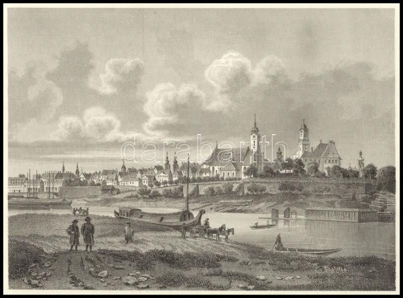 cca 1860 Ludwig Rohbock (1820-1883): Győr éjszakról. Acélmetszet. 17x14 cm - Image 2