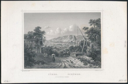 cca 1850 Ludwig Rohbock (1820-1883): Sümeg Acélmetszet. 17x14 cm