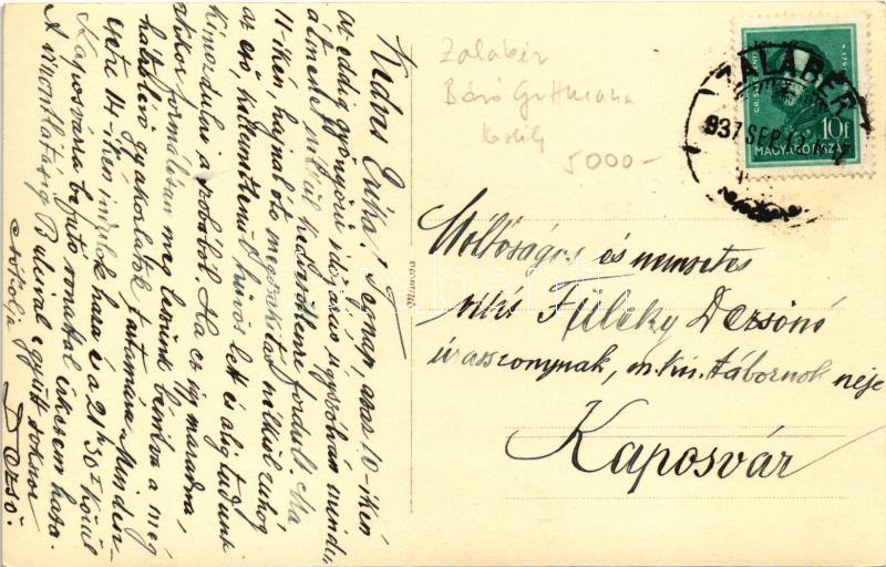 1937 Zalabér, Báró Guttmann-kastély. photo - Image 2