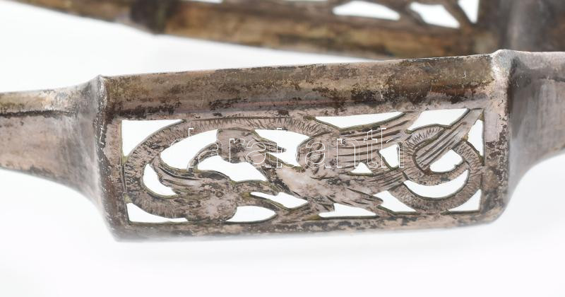 1862 antik ezüst (Ag) cukorcsipesz, jelzett, h: 16,5cm, nettó: 37,9 cm - Image 2