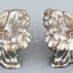 1860 antik ezüst (Ag) fűszertartópár, mester: Mayer. nettó: 177,1g, 10x8,5x6cm