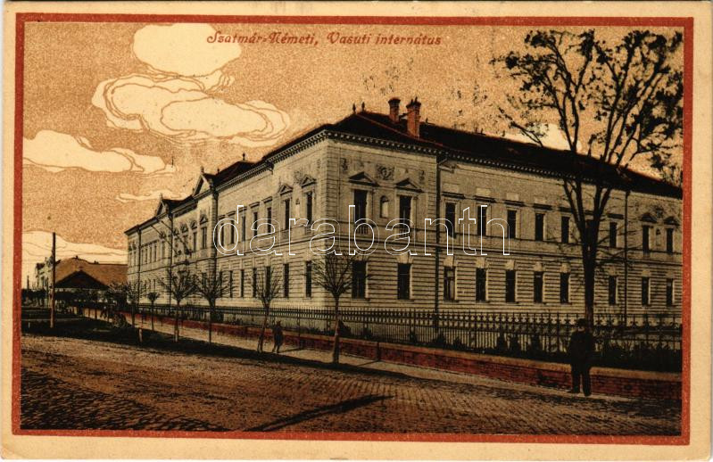 1940 Szatmárnémeti, Satu Mare; Vasúti internátus / railways' boarding school + '1940 Szatmárnémeti visszatért' So. Stpl