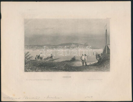 cca 1850 Zimony látképe acélmetszet, Hildburghausen, Kunstanstalt des Bibliographisches Institut, 10x14,5 cm,