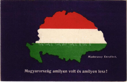 Magyarország amilyen volt és amilyen lesz! Kiadja a 'Szózat' Magyarország Területi Épségének Védelmi Ligája napilapja. Besskó Grafikai Műintézete / Hungarian irredenta propaganda s: Madarassy Erzsébet (ázott sarok / wet corner)