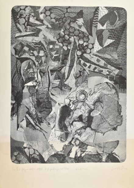 Csorba Simon László (1943-): S. R. fényképére. Cinkmarás, papír. Sorszámozott művészpéldány. EA IV / 7.. jelzett 43x58 cm