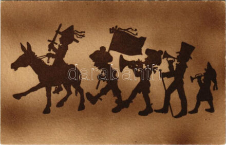 Cserkészek sziluettej / Silhouettes of scouts. M. M. Vienne No. 309.